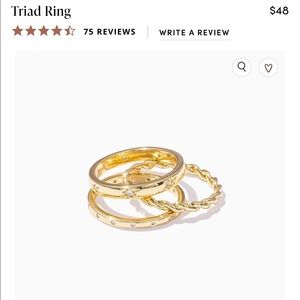 BNWT Uncommon James Triad Ring Gold Set of 3 (comes with pink drawstring bag)